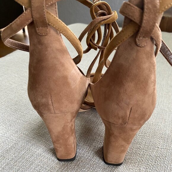 Jimmy Choo Flynn 85 Suede Ankle Wrap Sandals - Picture 5 of 7